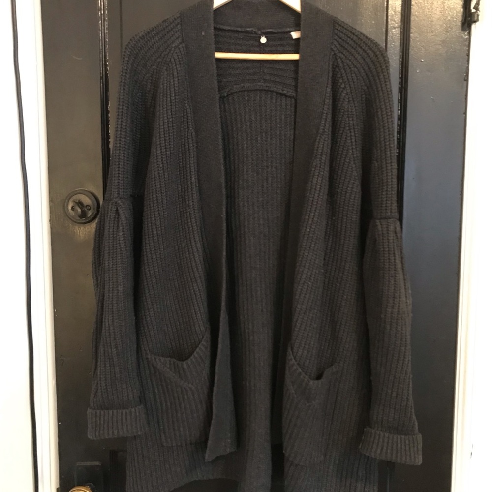 Anthropologie Knitted & Knotted Balloon Sleeve Cardigan